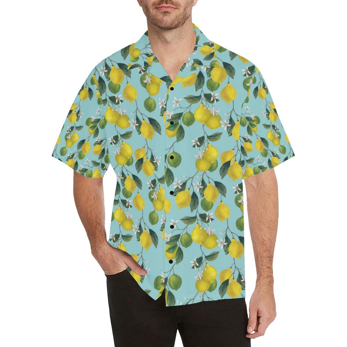 Lemon Pattern Print Design LM05 Men's Hawaiian Shirt - JorJune