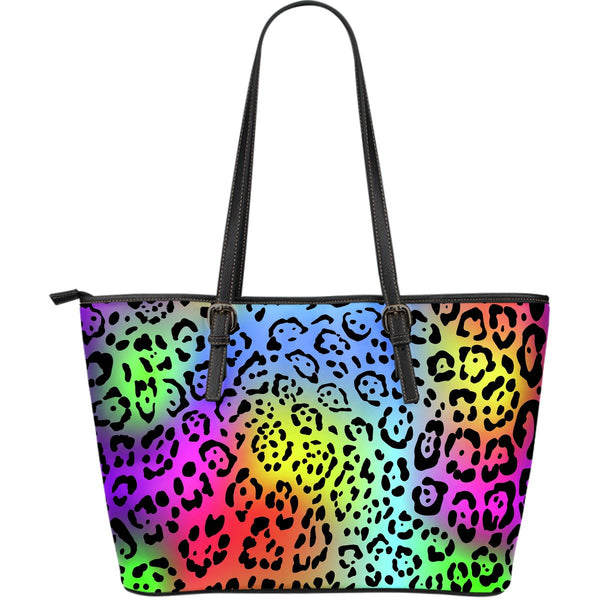 Leopard Rainbow Leather Tote Bag - JorJune