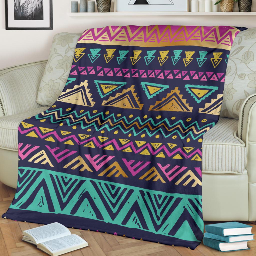 Multicolor Tribal Aztec Fleece Blanket - JorJune