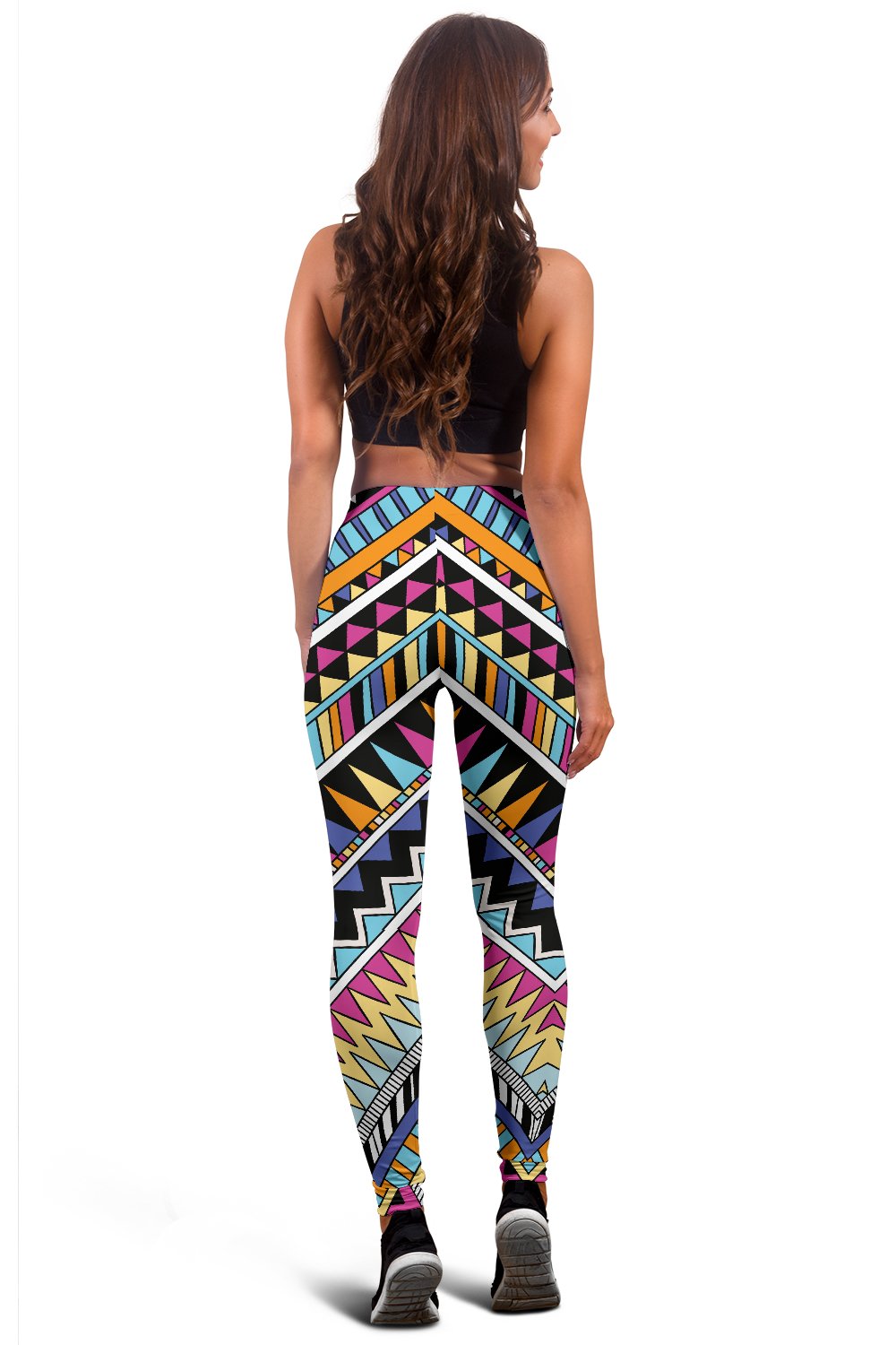 Multicolor Zigzag Tribal Aztec Women Leggings Jorjune 6044