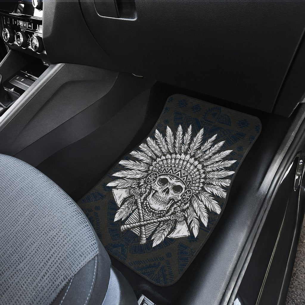 Native American Indian Skull Car Floor Mats Jorjune