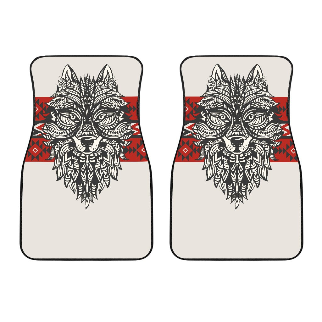 Native Indian Wolf Car Floor Mats Jorjune