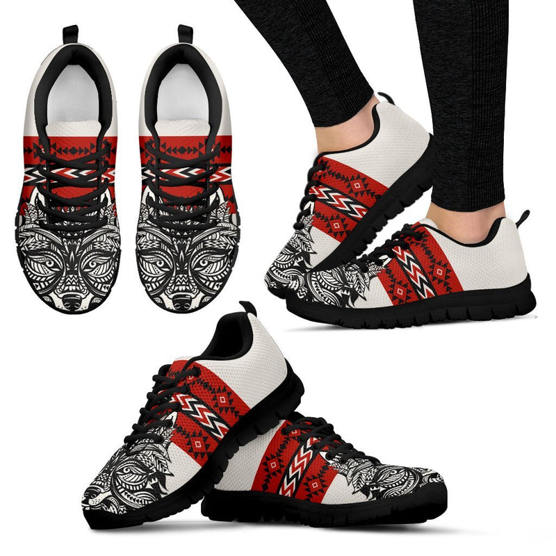 Native Indian Wolf Women Sneakers Shoes - JorJune