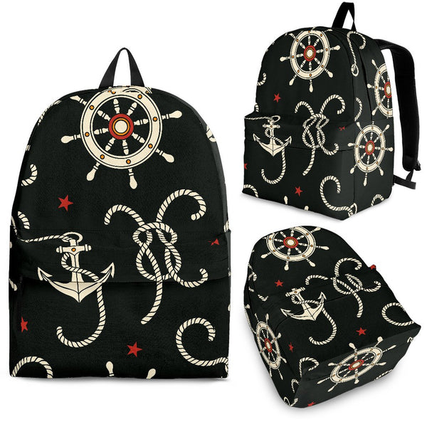 Nautical Anchor Pattern Premium Backpack - JorJune