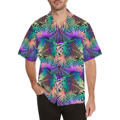 Neon Flower Tropical Palm Hawaiian Shirt - JorJune