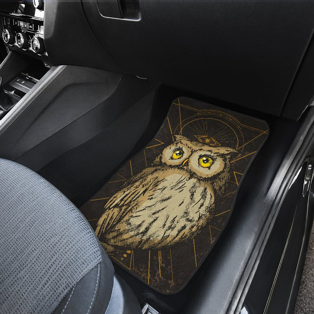 Owl Geometric Line Car Floor Mats Jorjune