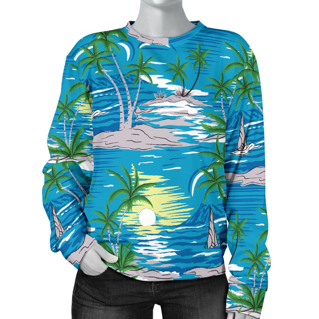 Palm Tree Beach Women Crewneck Sweatshirt – JorJune