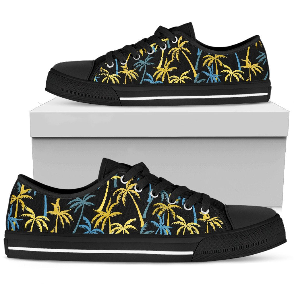 Palm Tree Pattern Men Low Top Shoes 