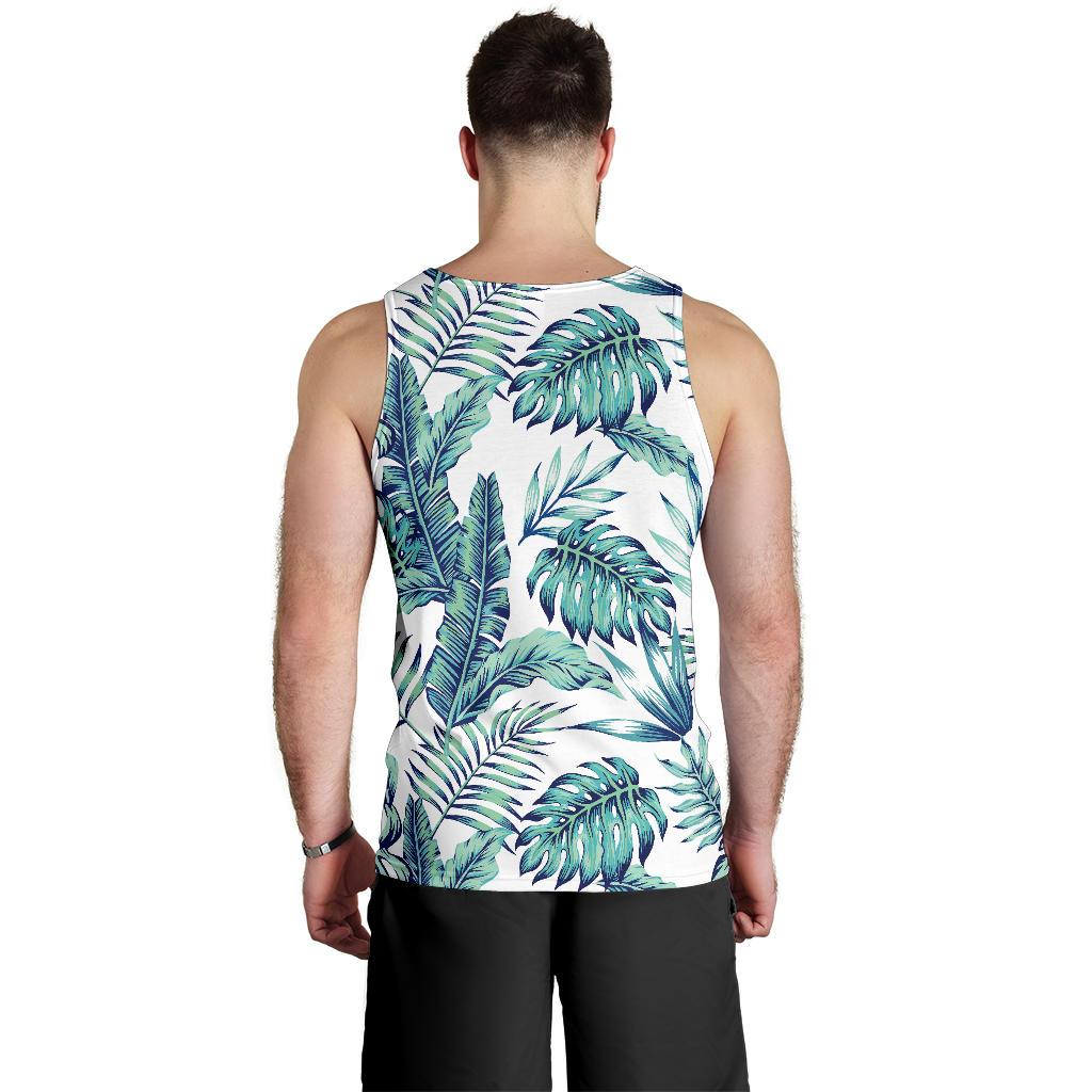 Pattern Tropical Palm Leaves Men Tank Top - JorJune