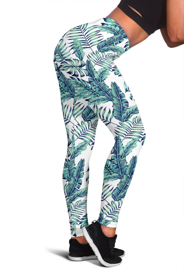 Pattern Tropical Palm Leaves Women Leggings - JorJune