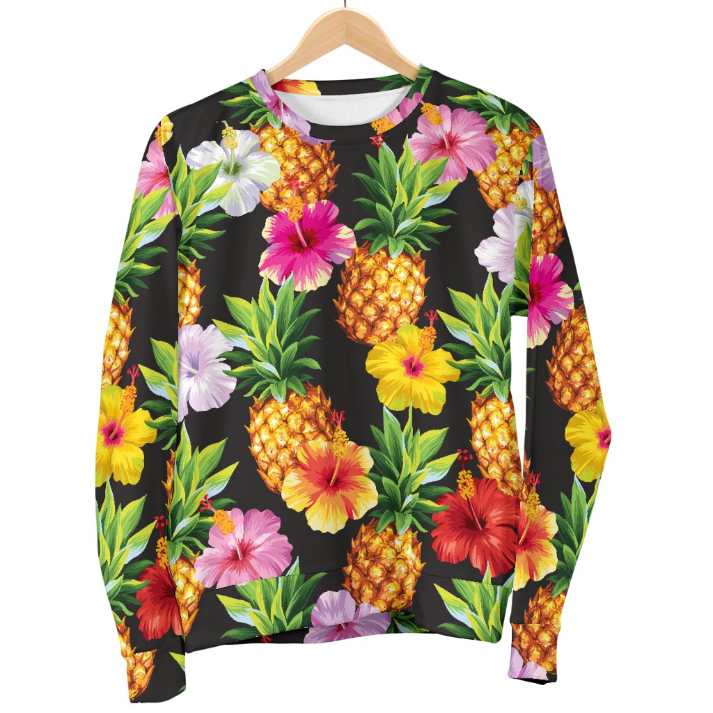 Pineapple Hibiscus Women Crewneck Sweatshirt - JorJune