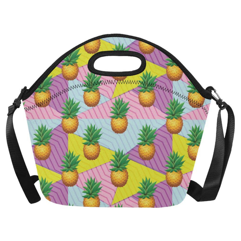 Pineapple Pattern Print Design PP05 Neoprene Lunch Bag - JorJune