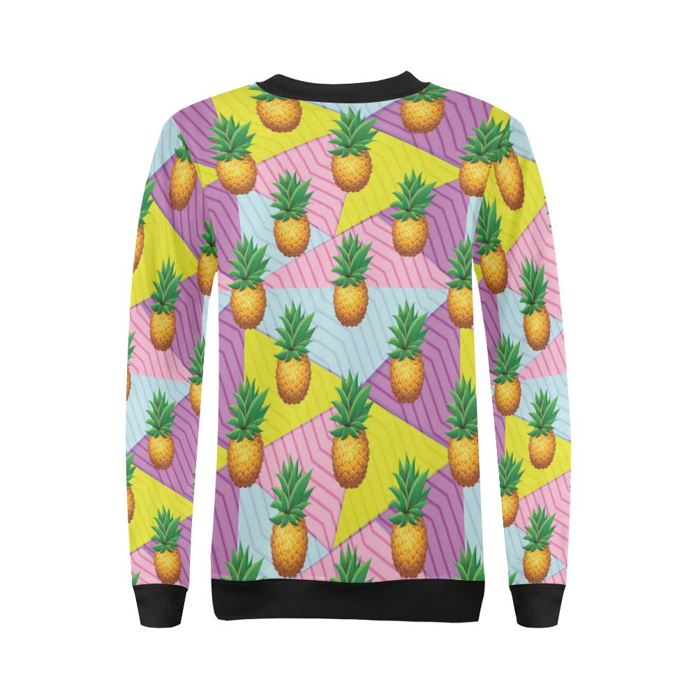 Pineapple Pattern Print Design PP05 Women Long Sleeve Sweatshirt - JorJune