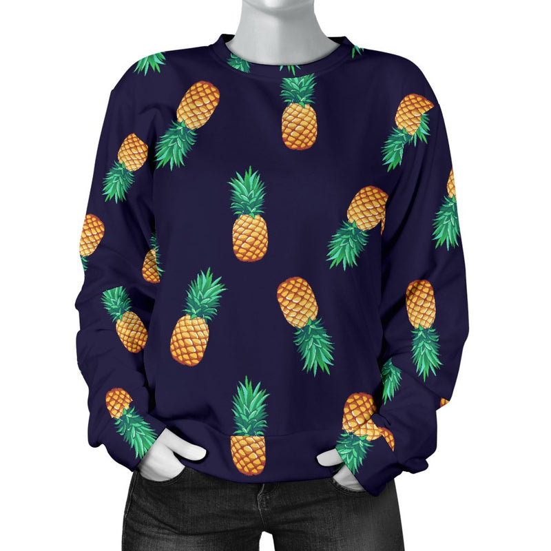 Pineapple Pattern Women Crewneck Sweatshirt - JorJune