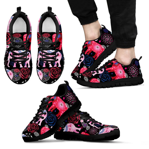 Pink Elephant Pattern Men Sneakers - JorJune