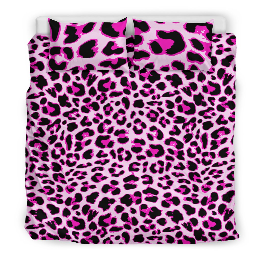 Pink Leopard Print Bedding Set - JorJune