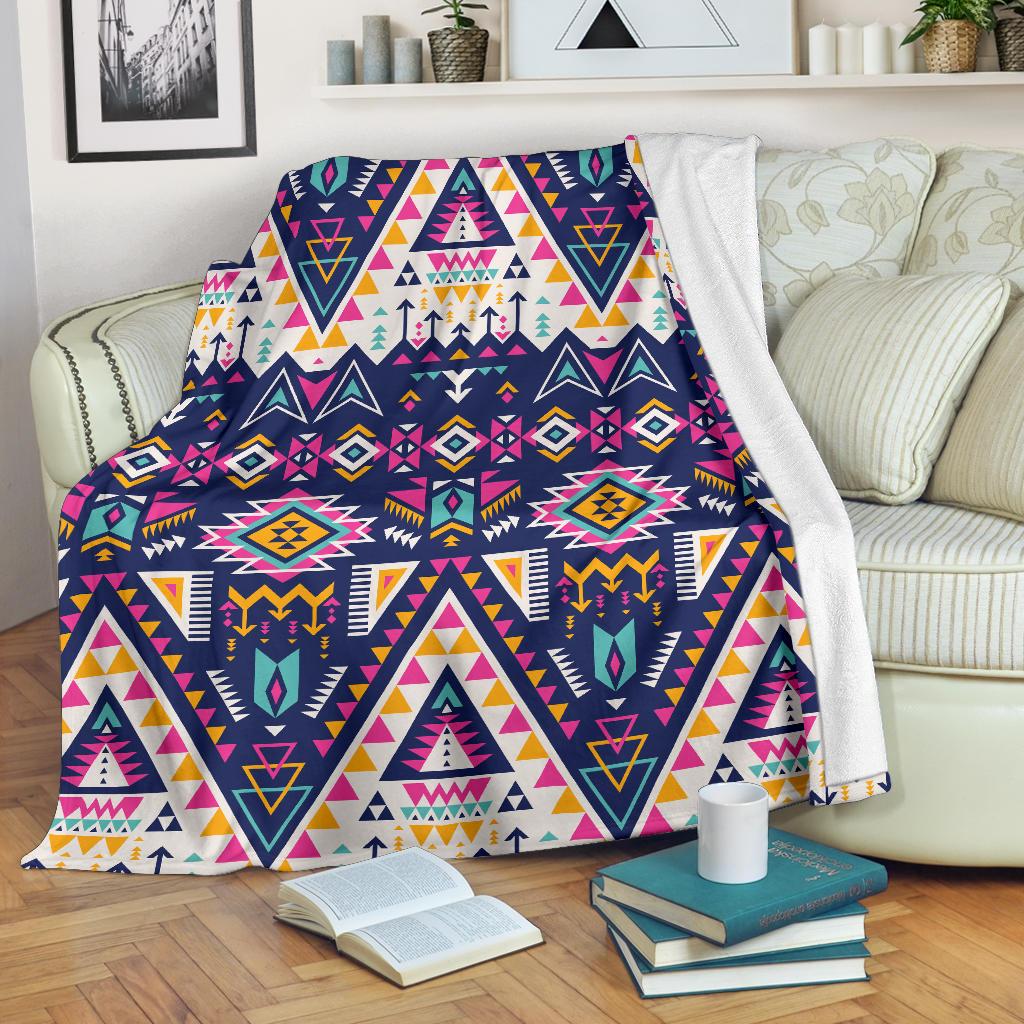 Pink Tribal Aztec Native American Fleece Blanket - JorJune