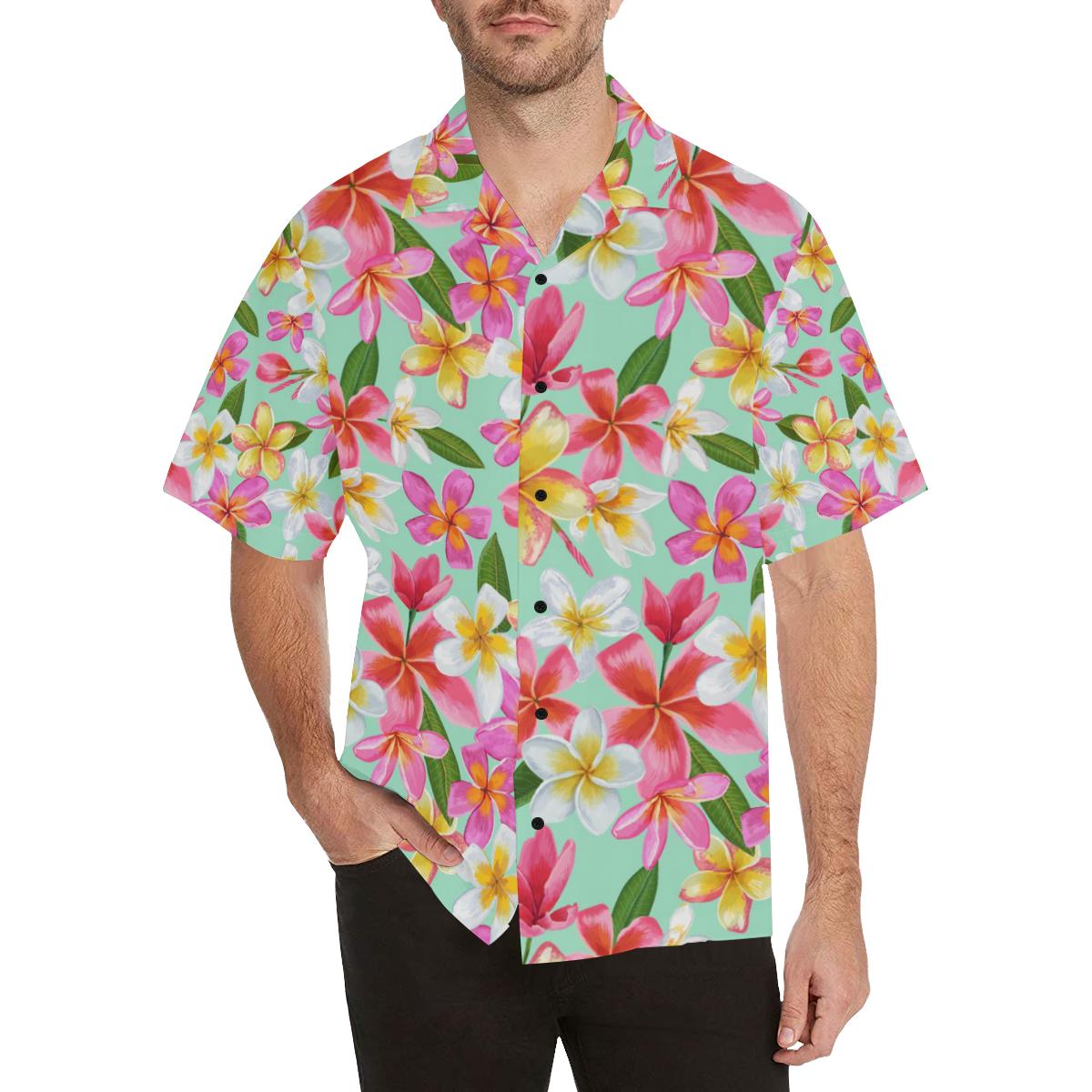 Plumeria Pattern Print Design PM014 Men's Hawaiian Shirt - JorJune
