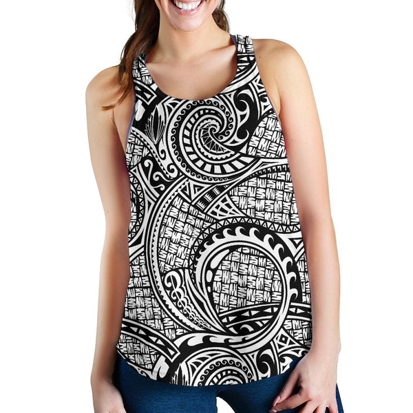 Polynesian Tribal Pattern Women Racerback Tank Top - JorJune