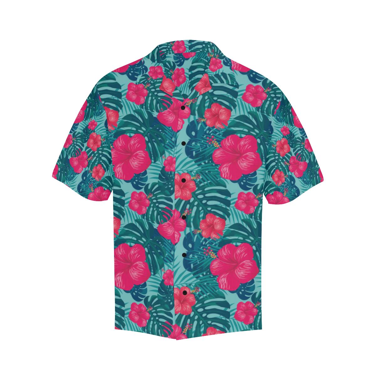 Red Hibiscus Pattern Print Design HB017 Men's Hawaiian Shirt - JorJune