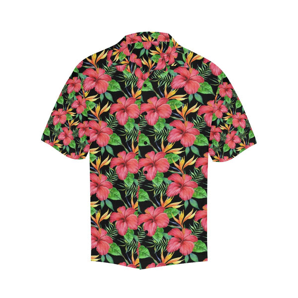 Red Hibiscus Pattern Print Design HB07 Men's Hawaiian Shirt - JorJune