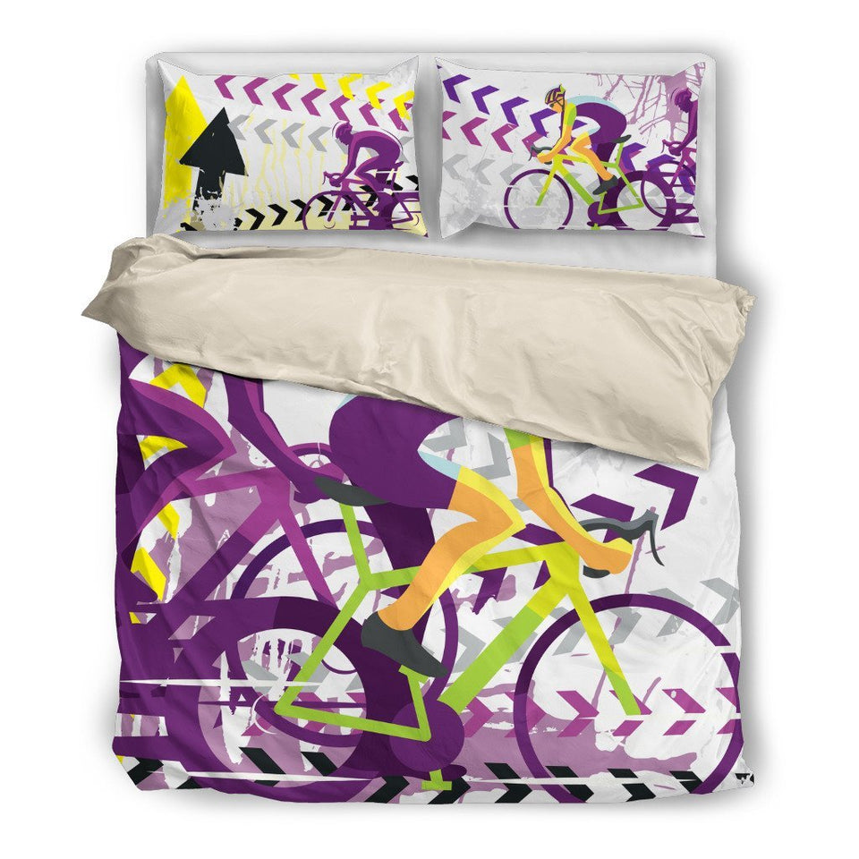 Road Bike Cycling Bicycle Duvet Cover Bedding Set Jorjune