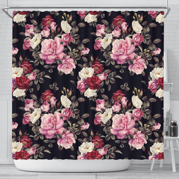 Rose Pattern Shower Curtain - JorJune