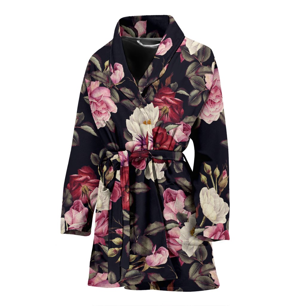 Rose Pattern Women Bathrobe - JorJune