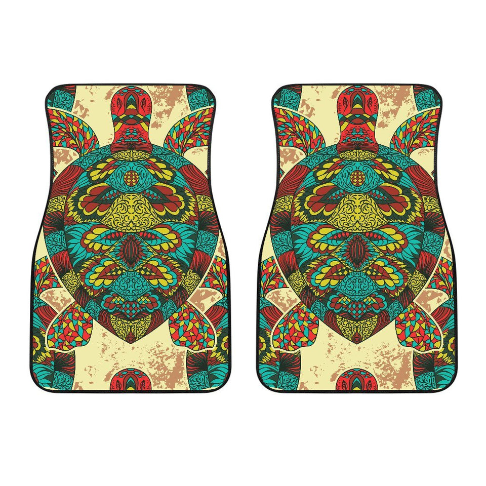 Sea Turtle Colorful Tribal Car Floor Mats Jorjune