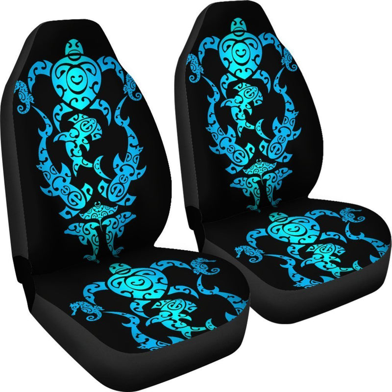 Sea Turtle Polynesian Tribal Hawaiian Universal Fit Car Seat Covers Jorjune