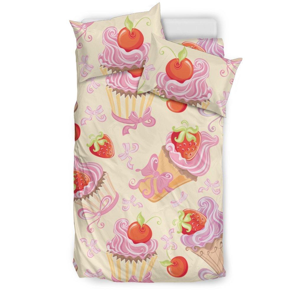 Strawberry Pink Cupcake Bedding Set Jorjune