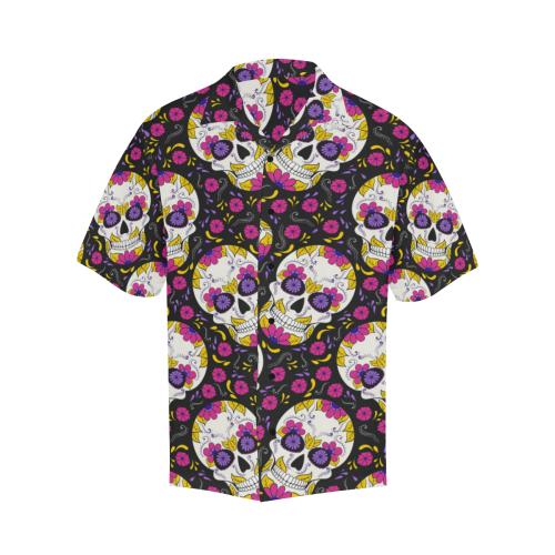 sugar skull Floral Pattern Men's Hawaiian Shirt - JorJune