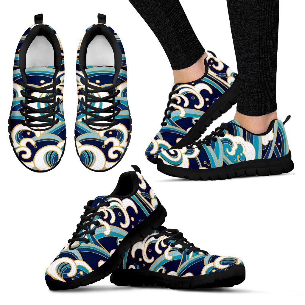 Surf Wave Pattern Women Sneakers Shoes - JorJune