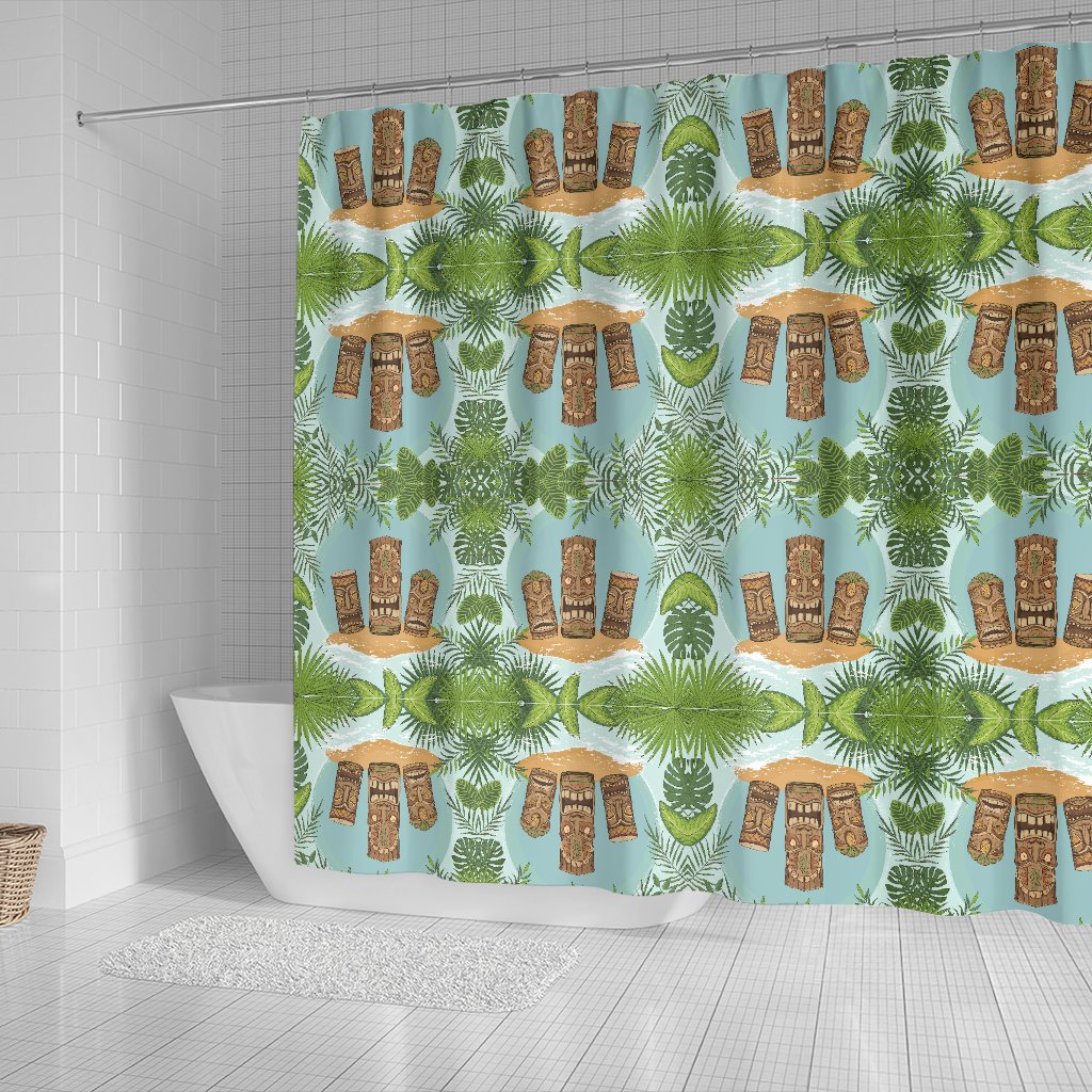 Tiki Wood Island Shower Curtain - JorJune