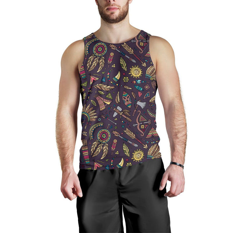 Tribal native american Aztec Men Tank Top - JorJune