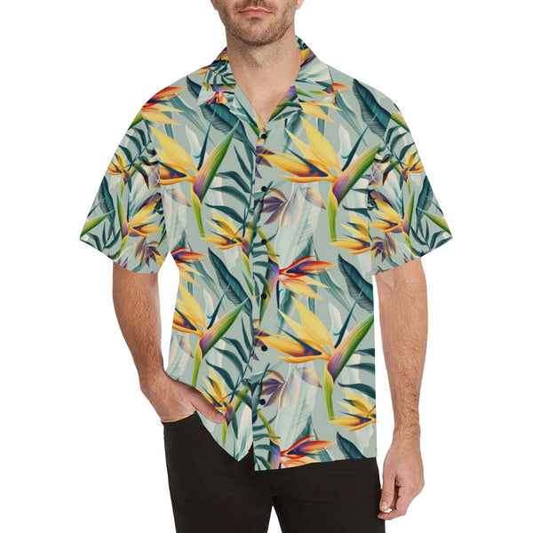 Tropical Flower Pattern Print Design TF022 Men's Hawaiian Shirt - JorJune