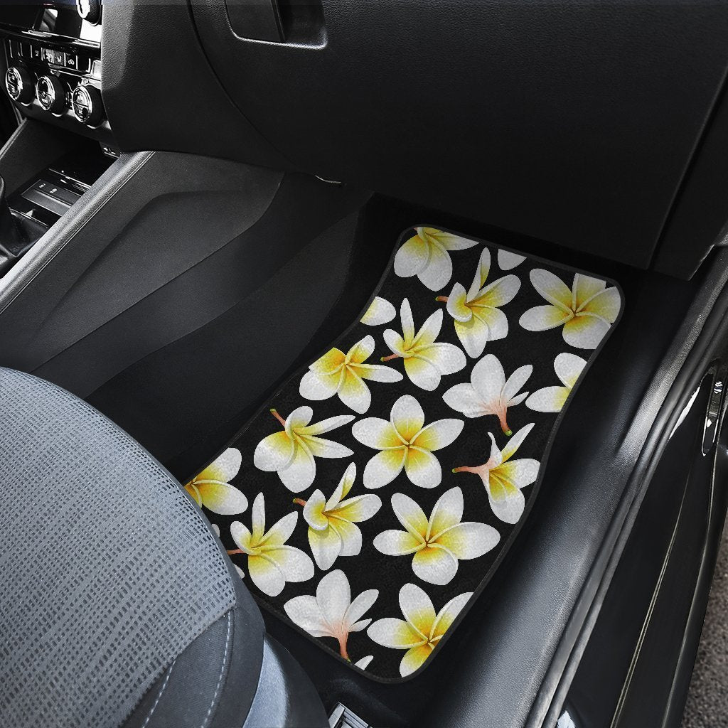 Yellow Plumeria Hawaiian Flowers Car Floor Mats Jorjune