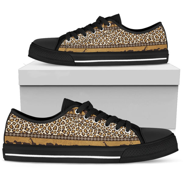 Zebra Leopard Skin Safari Men Low Top Canvas Shoes - JorJune