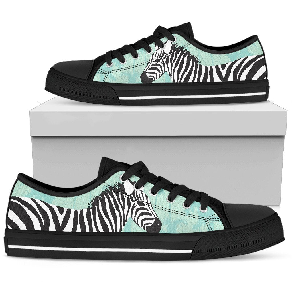 Zebra Pattern Men Low Top Canvas Shoes - JorJune