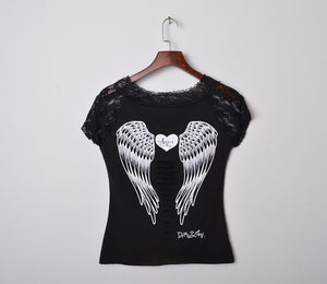angel wing t shirt women's