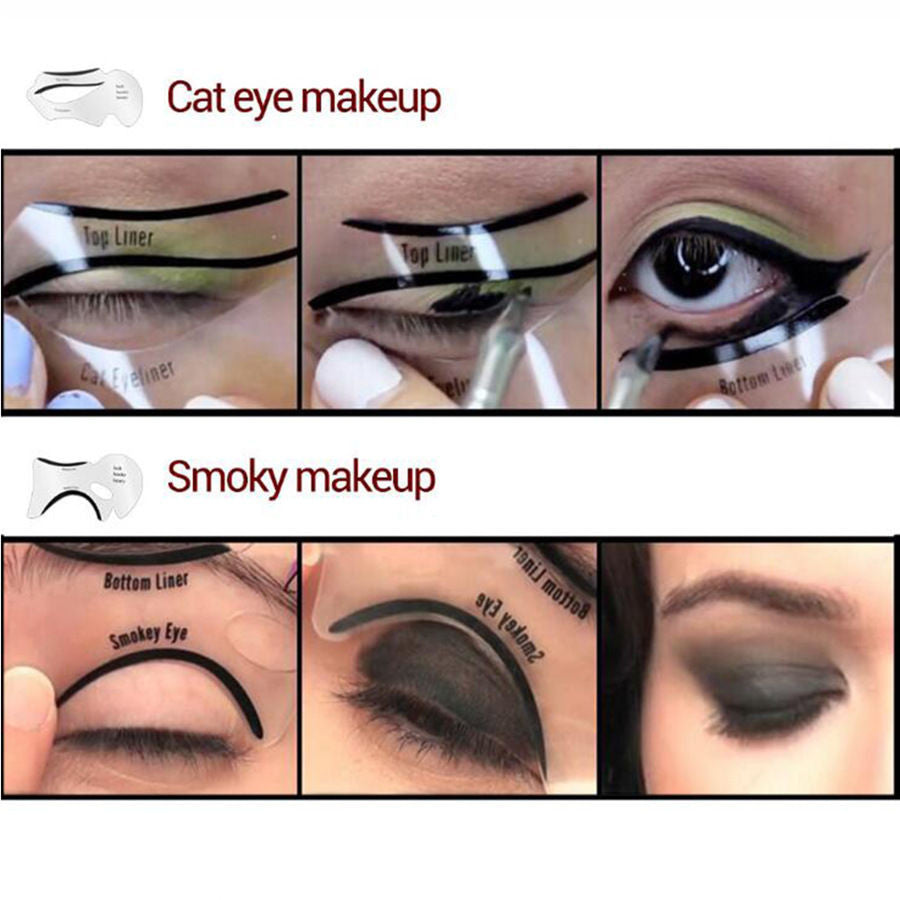 10 pcs beauty eyeliner stencil models shaper template bottom liner eye