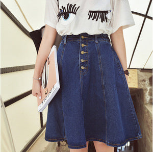 jeans skirt with buttons