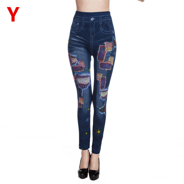 Download Women Leggings Autumn Jeans Leggings Slim Mock Pocket ...