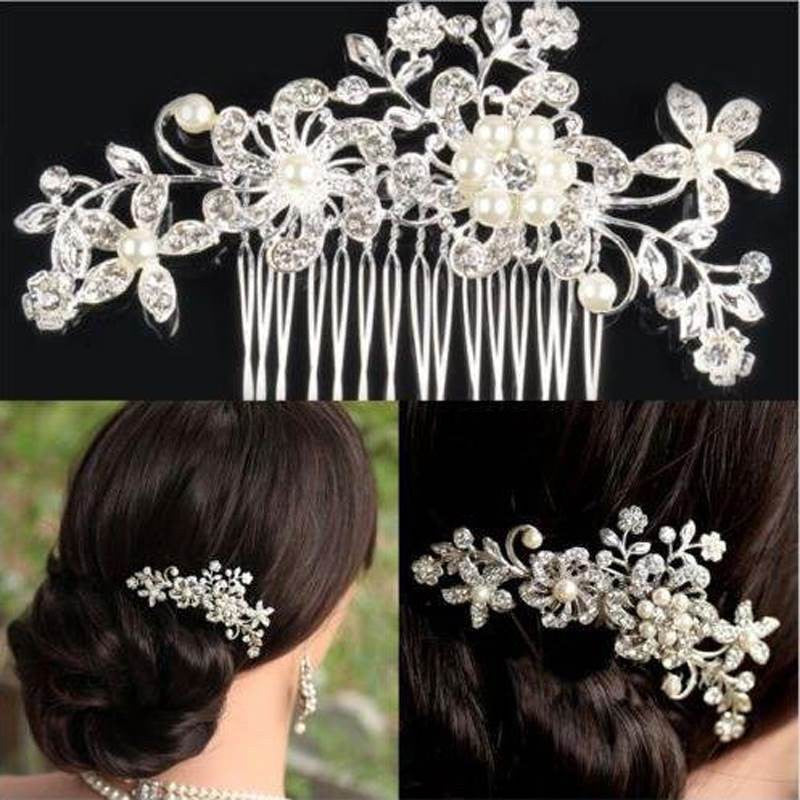 rhinestone hair clips wedding