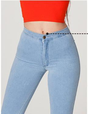 elastic high waist jeans