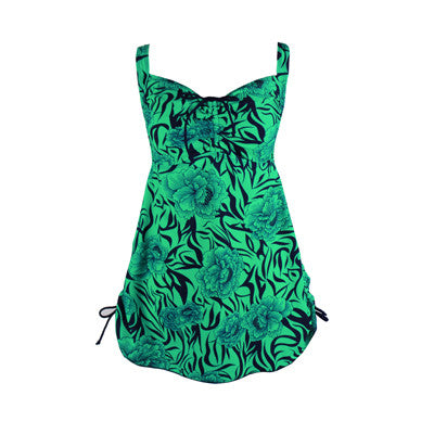 green swim dress