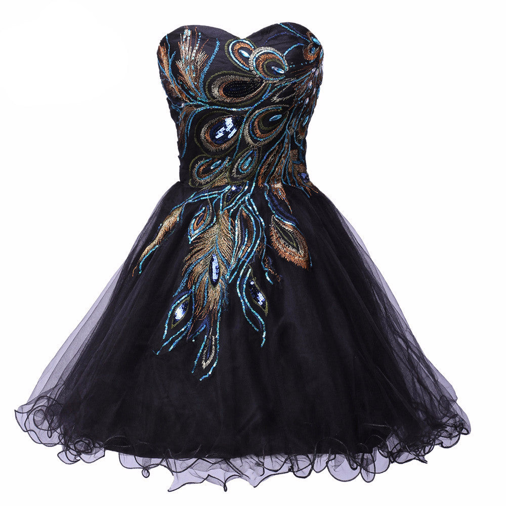 peacock ball gown