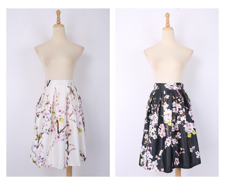 floral midi skater skirt