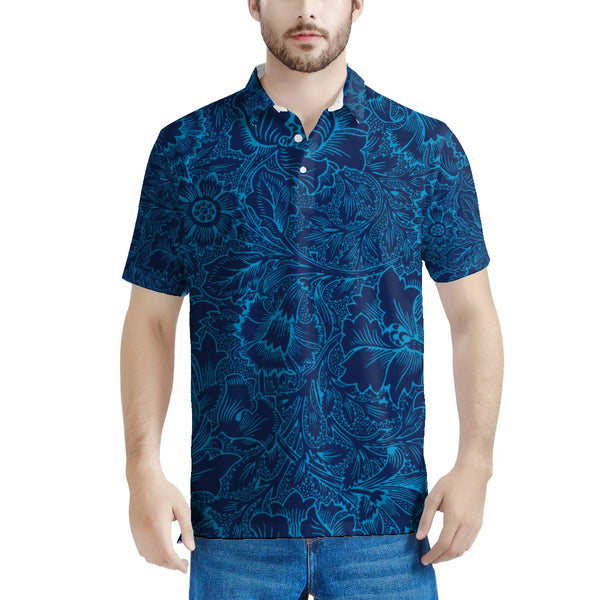 Blue Floral Print Polo – Rik Parker | New York