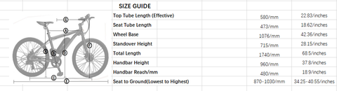 Ecotric Vortex Size Guide